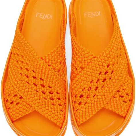 fendi reflection crisscross slide sandals|Fendi sandals sale.